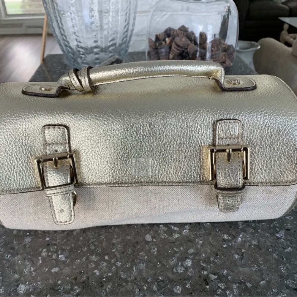Liz Claiborne Barrel Bag Soft Gold with Detachable crossbody strap